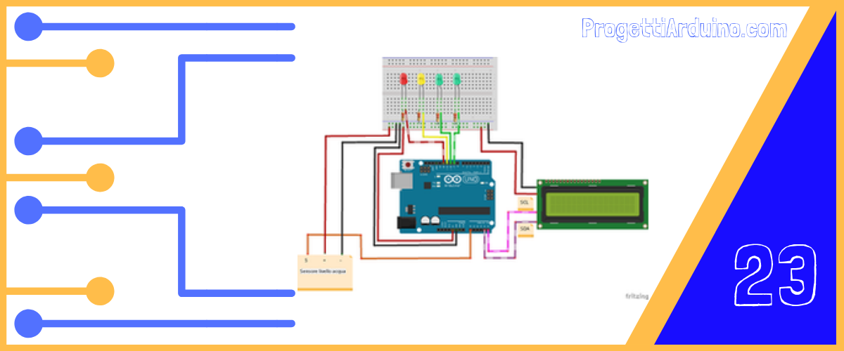 23. Arduino sensore Livello Acqua e Display I2C 23/06/2016