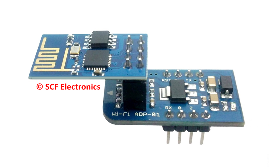 Modulo ESP8266 e adattatore utilizzati con μPanel