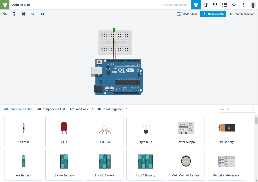 Arduino nella vecchia piattaforma 123D Circuits