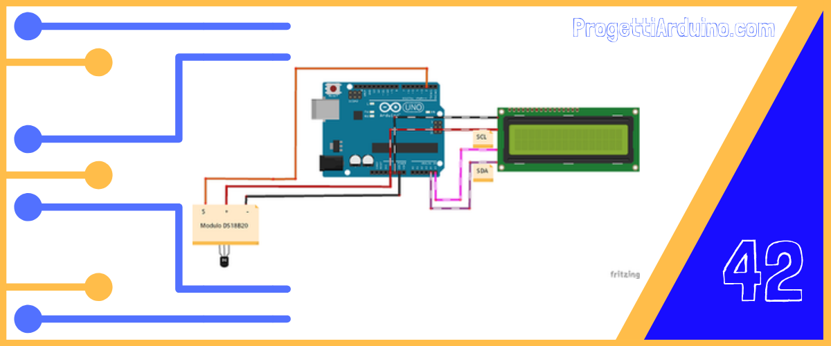 42. Arduino temperatura con DS18B20 e display I2C