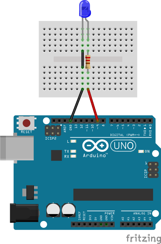 Schema Arduino effetto fade LED