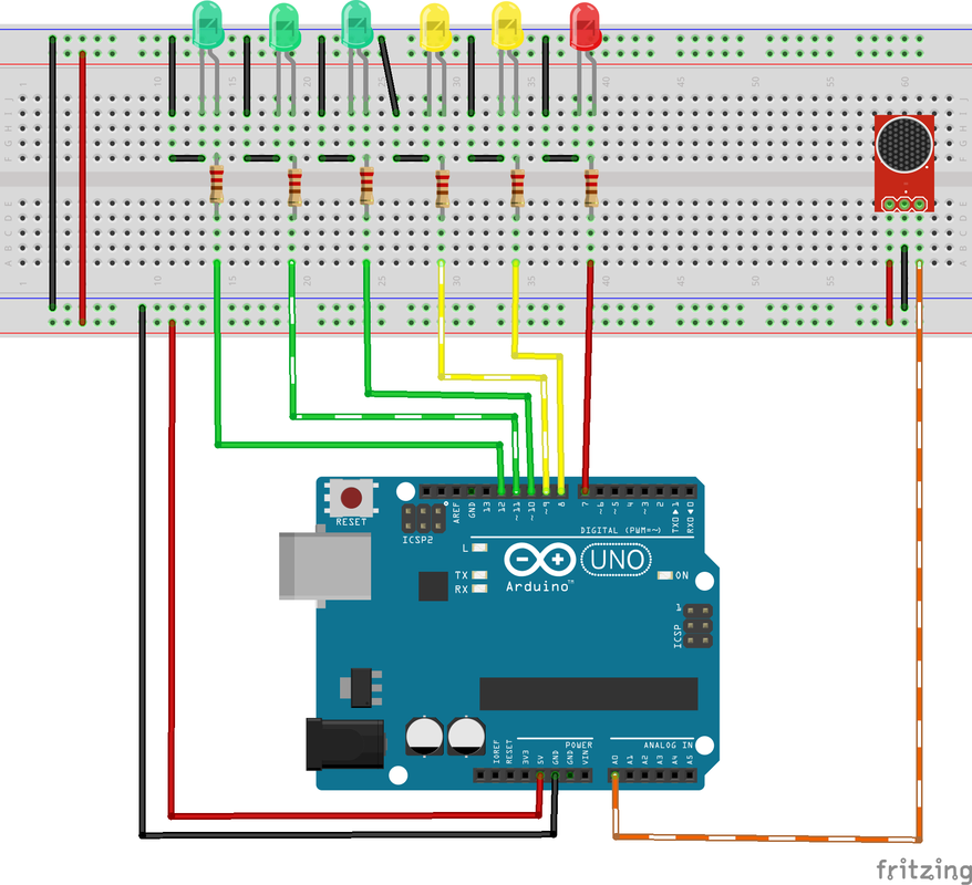 Schema Arduino microfono con indicatore LED