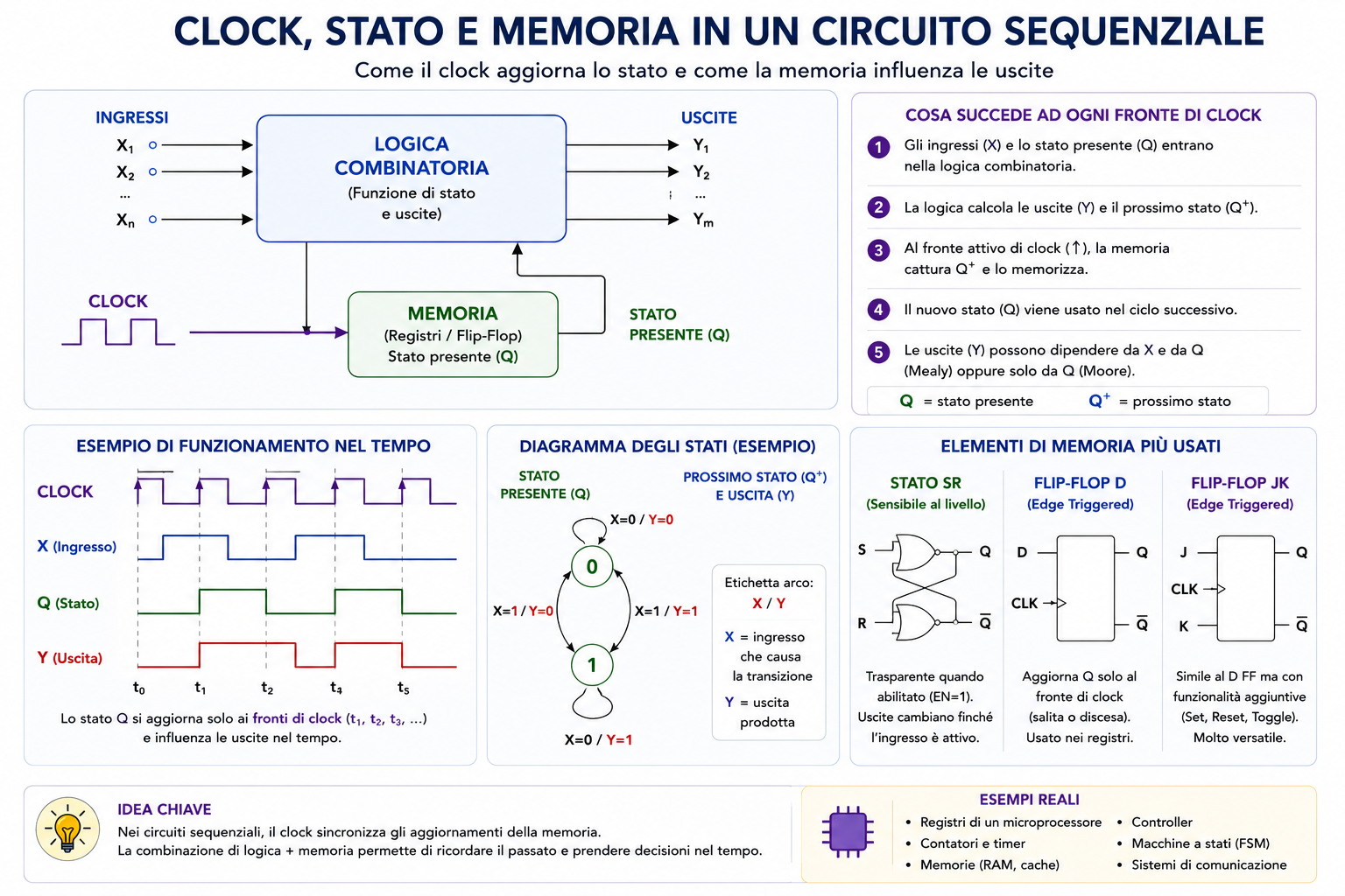 Clock stato e memoria in un circuito sequenziale