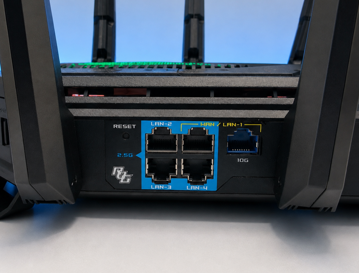 Porte Ethernet 2.5G e 10G ASUS ROG Rapture GT-BE19000